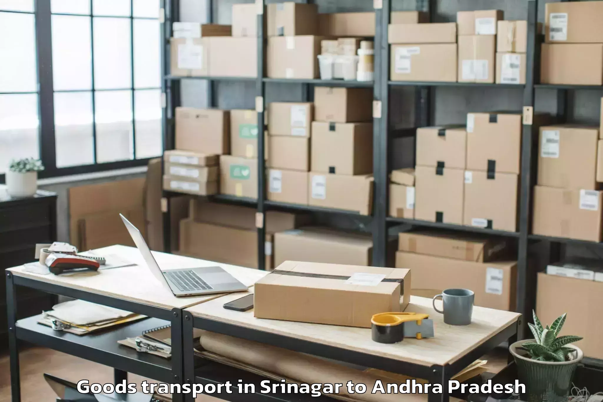 Book Srinagar to Machilipatnam Goods Transport Online